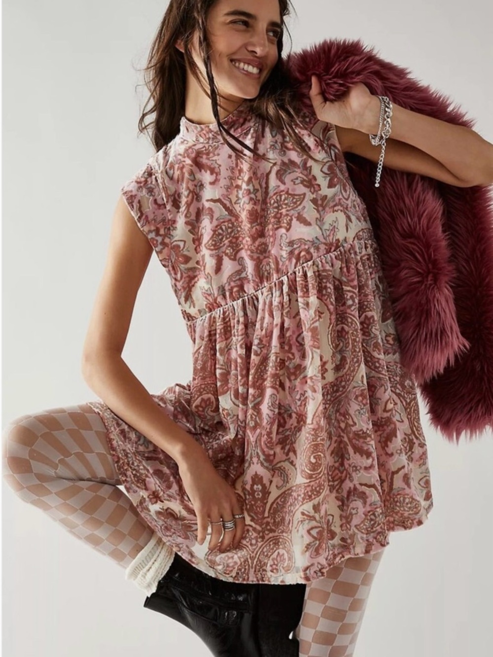 Free People All The Time Velvet Mini Dress NWT S